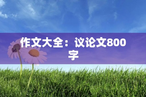作文大全:议论文800字 作文大全:议论文800字