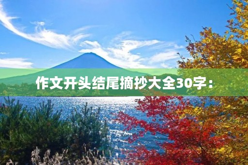 作文开头结尾摘抄大全30字：