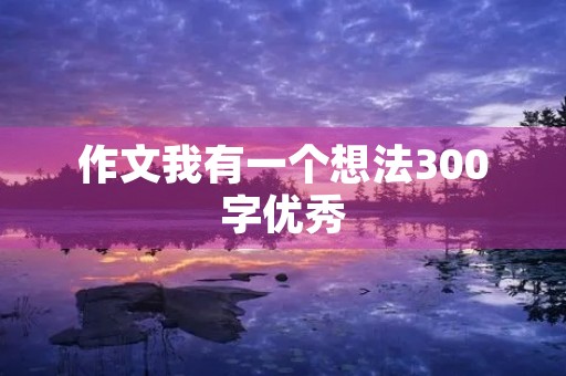 作文我有一个想法300字优秀