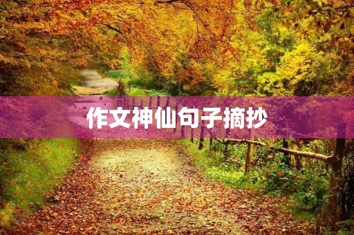 作文神仙句子摘抄