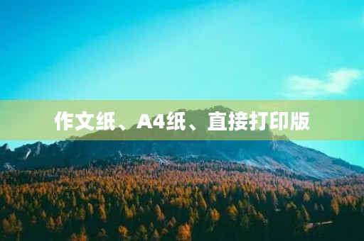 作文纸、A4纸、直接打印版 作文纸、A4纸、直接打印版