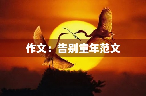 作文：告别童年范文
