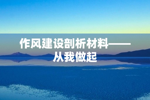 作风建设剖析材料——从我做起
