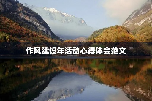 作风建设年活动心得体会范文