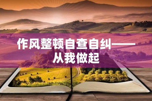 作风整顿自查自纠——从我做起