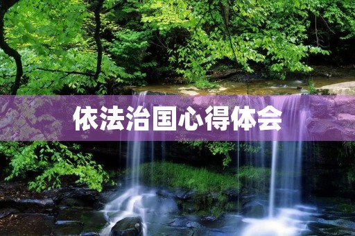 依法治国心得体会(依法治国十六字方针)