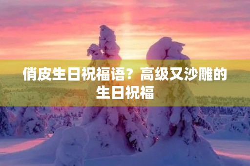 俏皮生日祝福语?高级又沙雕的生日祝福
