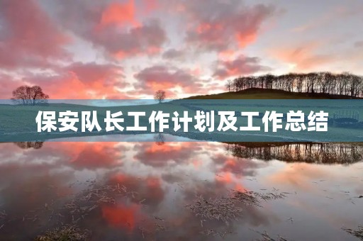 保安队长工作计划及工作总结