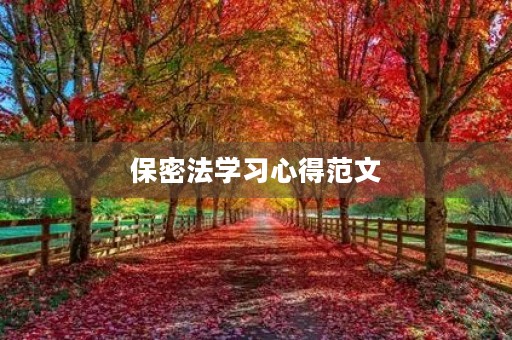 保密法学习心得范文