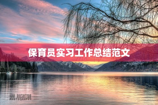 保育员实习工作总结范文 保育员实习工作总结范文