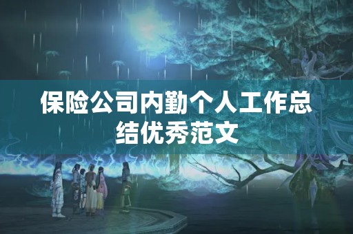 保险公司内勤个人工作总结优秀范文