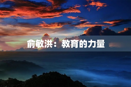 俞敏洪：教育的力量