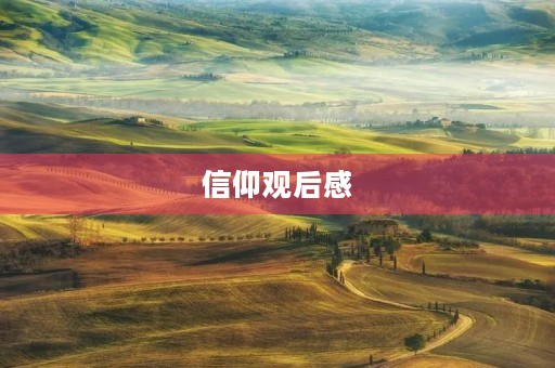 信仰观后感 信仰观后感