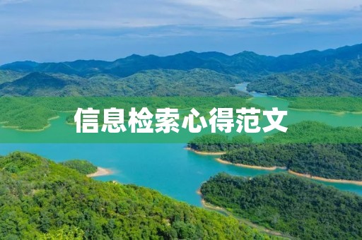 信息检索心得范文