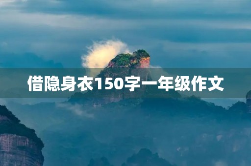 借隐身衣150字一年级作文