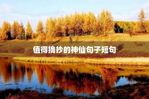 值得摘抄的神仙句子短句 值得摘抄的神仙句子短句