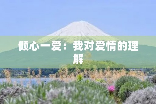 倾心一爱：我对爱情的理解