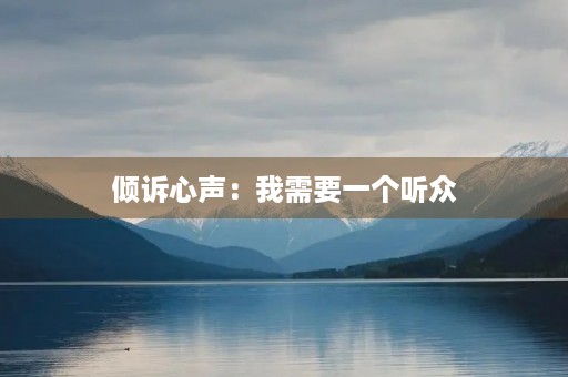 倾诉心声：我需要一个听众