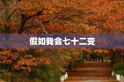 假如我会七十二变