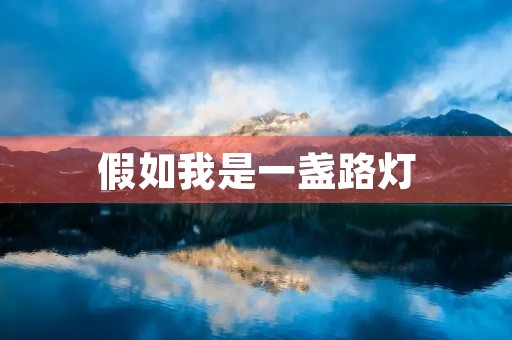 假如我是一盏路灯
