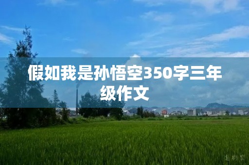 假如我是孙悟空350字三年级作文