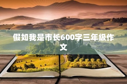 假如我是市长600字三年级作文 假如我是市长600字三年级作文
