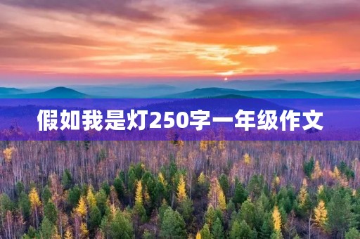 假如我是灯250字一年级作文