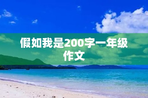 假如我是200字一年级作文