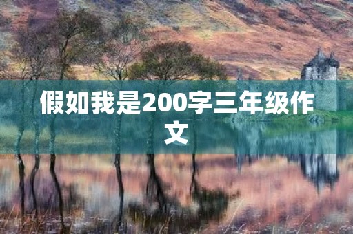 假如我是200字三年级作文