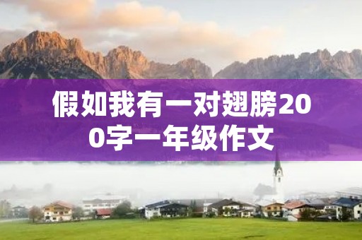 假如我有一对翅膀200字一年级作文