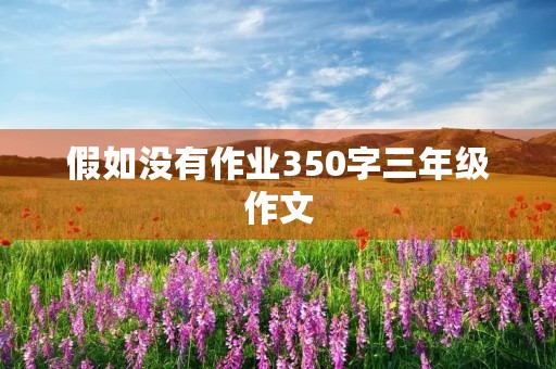 假如没有作业350字三年级作文 假如没有作业350字三年级作文