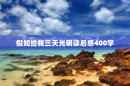 假如给我三天光明读后感400字