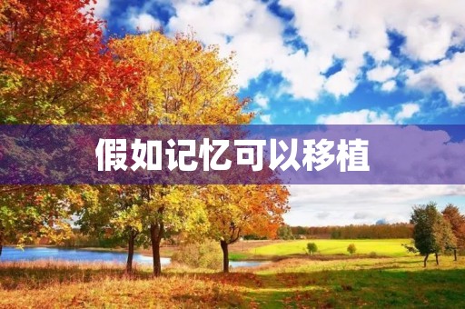 假如记忆可以移植 假如记忆可以移植