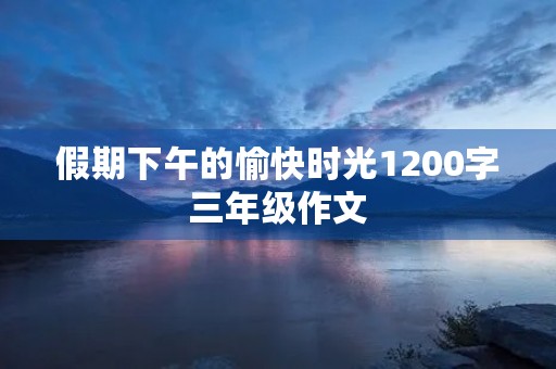 假期下午的愉快时光1200字三年级作文