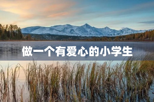 做一个有爱心的小学生 做一个有爱心的小学生