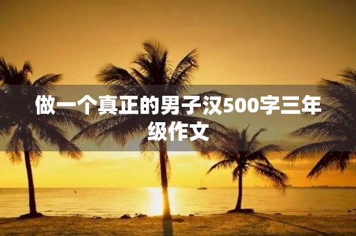 做一个真正的男子汉500字三年级作文 做一个真正的男子汉500字三年级作文