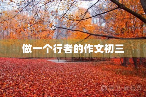做一个行者的作文初三 做一个行者的作文初三