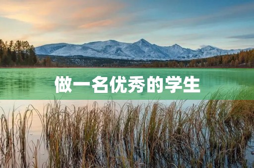 做一名优秀的学生 做一名优秀的学生