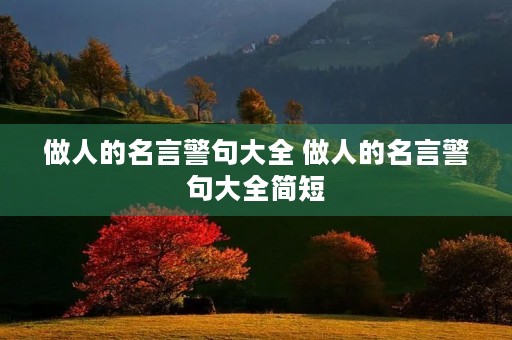 做人的名言警句大全 做人的名言警句大全简短 做人的名言警句大全 做人的名言警句大全简短