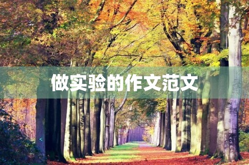 做实验的作文范文 做实验的作文范文