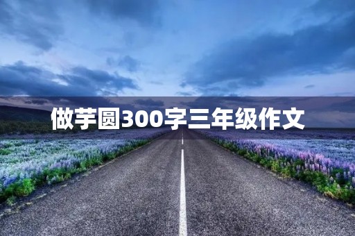 做芋圆300字三年级作文
