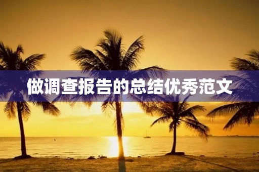 做调查报告的总结优秀范文