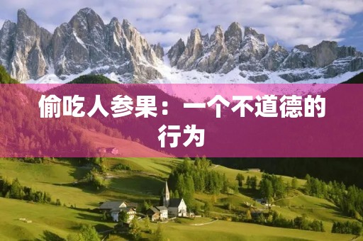 偷吃人参果：一个不道德的行为