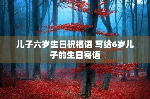 儿子六岁生日祝福语 写给6岁儿子的生日寄语