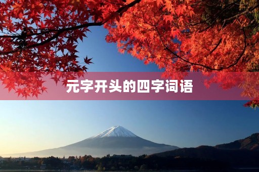 元字开头的四字词语 元字开头的四字词语