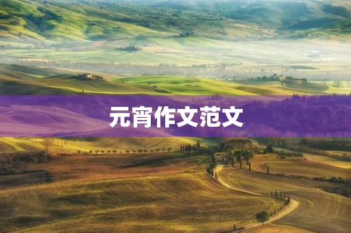 元宵作文范文 元宵作文范文