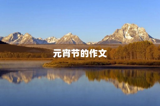 元宵节的作文 元宵节的作文