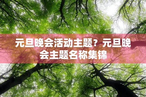 元旦晚会活动主题?元旦晚会主题名称集锦 元旦晚会活动主题?元旦晚会主题名称集锦