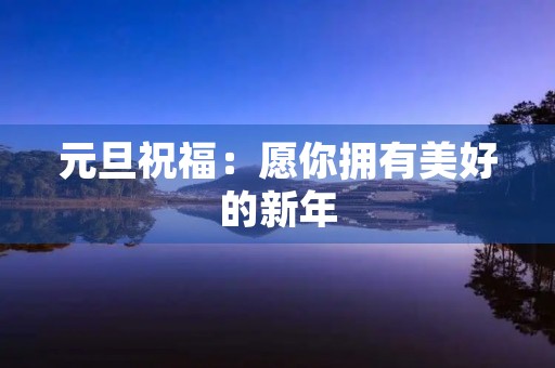 元旦祝福：愿你拥有美好的新年