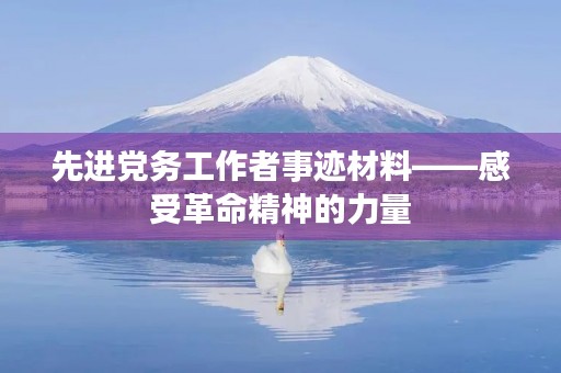 先进党务工作者事迹材料——感受革命精神的力量 先进党务工作者事迹材料——感受革命精神的力量